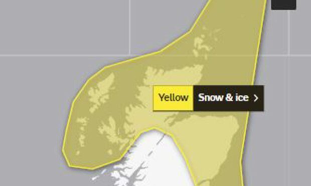 The Met Office has issued a yellow weather warning. Image: Met Office.
