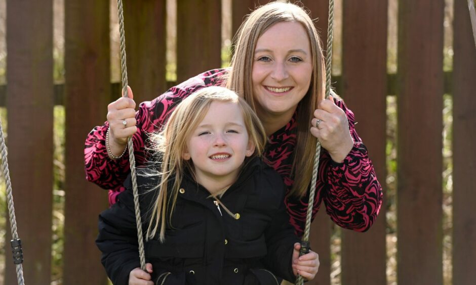 Courage on the Catwalk model Diane Carmichael with her daughter Jessica, 5.