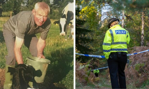 Frank Kinnis, left, was killed in Birkenhills Woods near Elgin. Image: Kinnis Family / DC Thomson