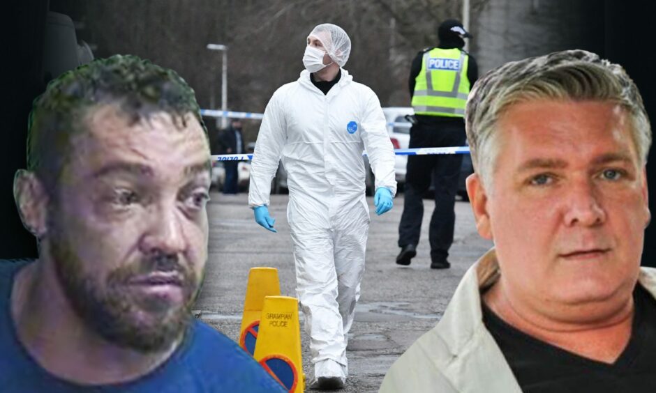 Collage of Stuart Quinn and the murdered Aberdeen father-of-one Alan Geddes.