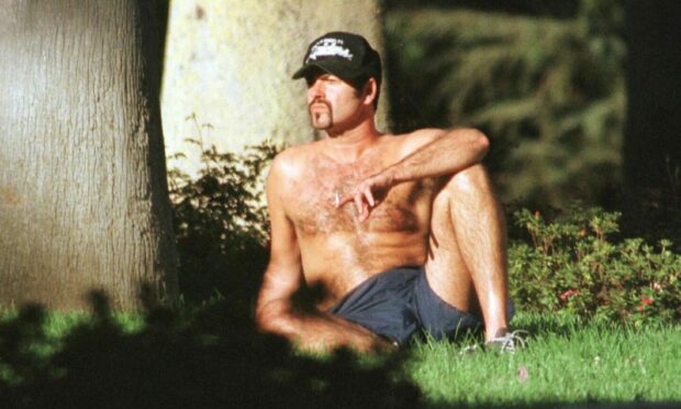 George Michael in Will Rogers state park where he was arrested by police.