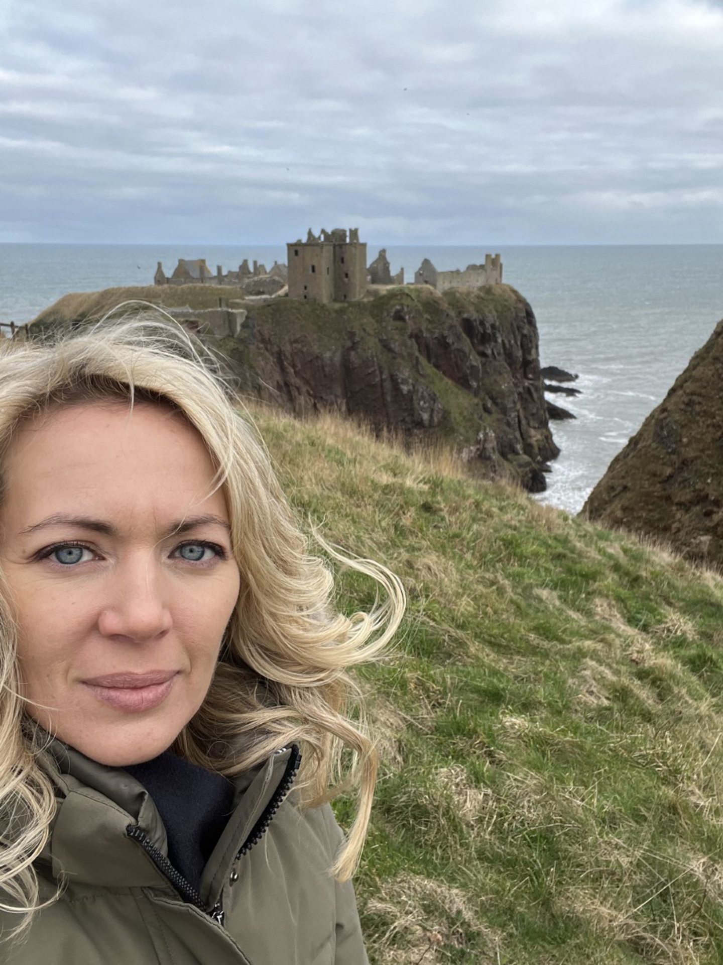 Isla Traquair on a visit to Dunnottar Castle in Stonehaven.