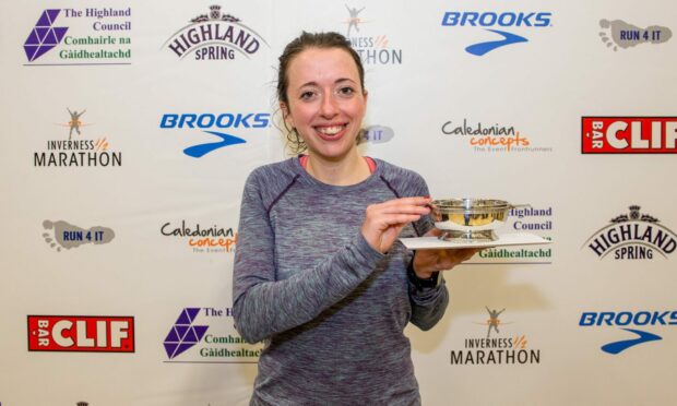 Fionnuala Ross after winning the Inverness half marathon in 2017.