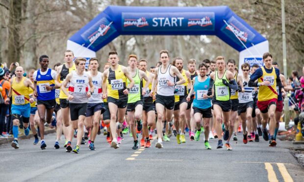 Runners at the 2020 Inverness Half Marathon.