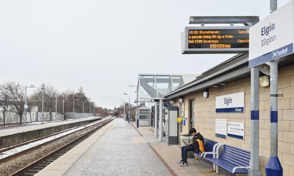 Empty Elgin railway station.