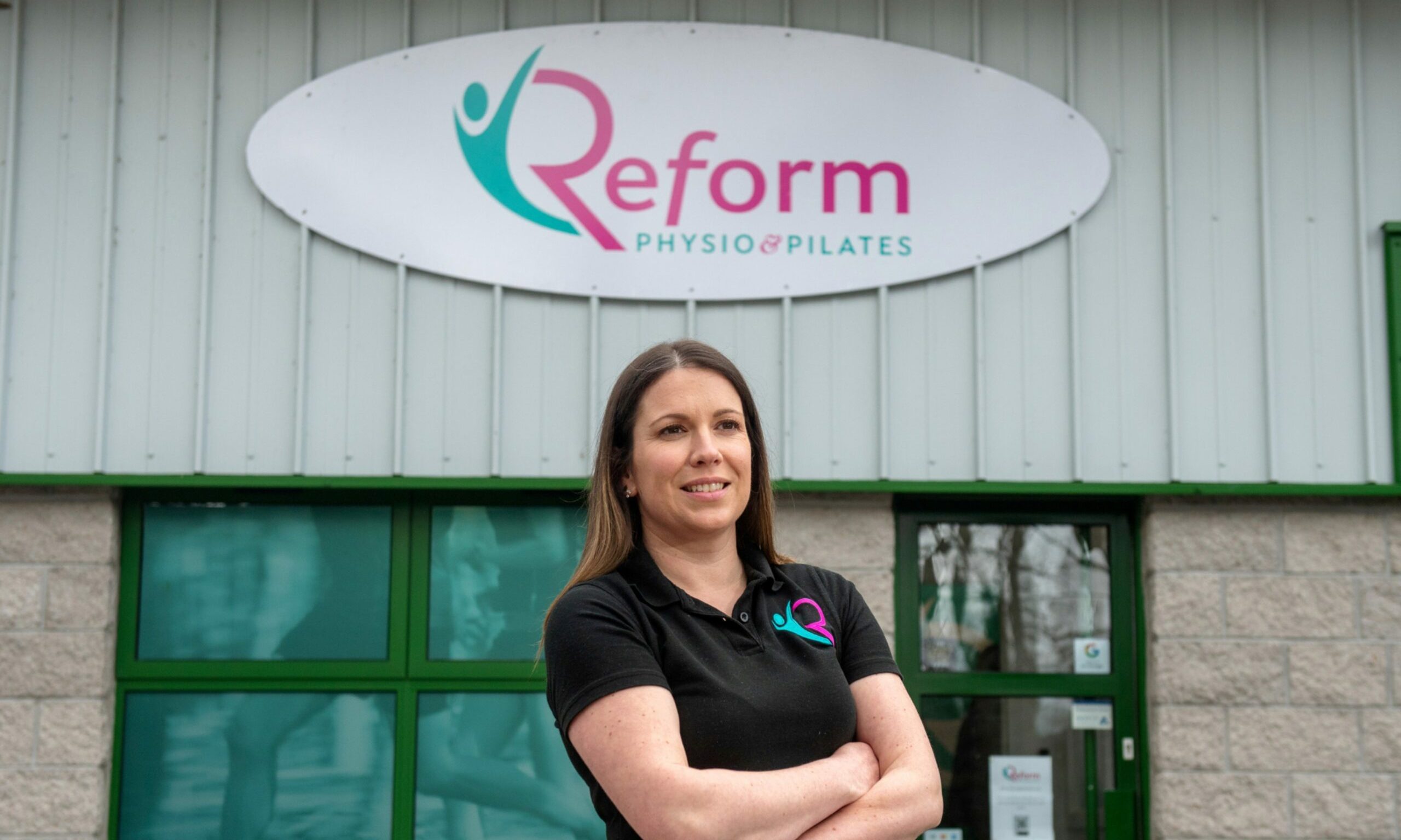Laura Patterson outside the Reform pilates Cults clinic in Aberdeen