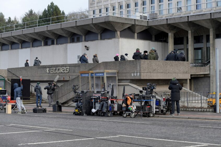 Filming for Tetris, at the Zoology Building, Aberdeen.