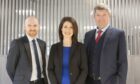 Lesley McKnight, formerly of The Law Practice, with Gilson Gray's Aberdeen-based partners, Calum Crighton, left, and Richard Shepherd. Image: Frame