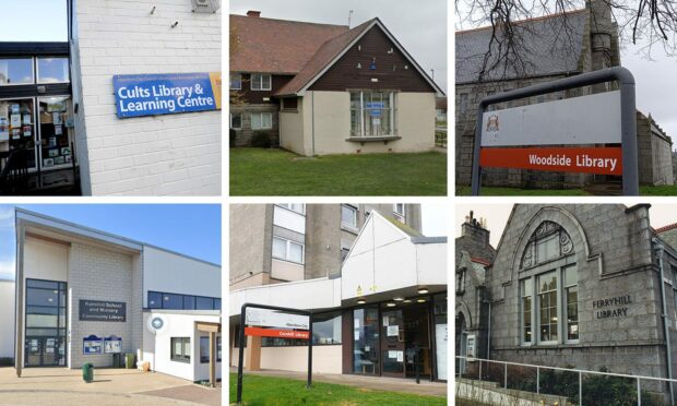 The six Aberdeen libraries due to close by the end of March. Image: Roddie Reid/DC Thomson