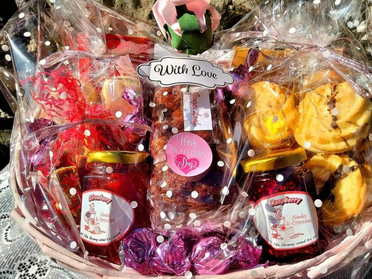 Basket of sweets from Nooks & Crannies