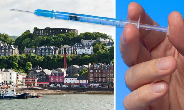 A woman is believed to have been spiked by injection during a night out in Oban. Police are investigating.
