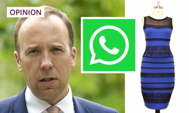 The dress is (obviously) black and blue but are the arguements over Matt Hancock's WhatsApp messages so clear cut?