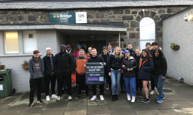 The group will sleep out in front of The Bridge Centre in Torry. Image: Kam Cockburn.