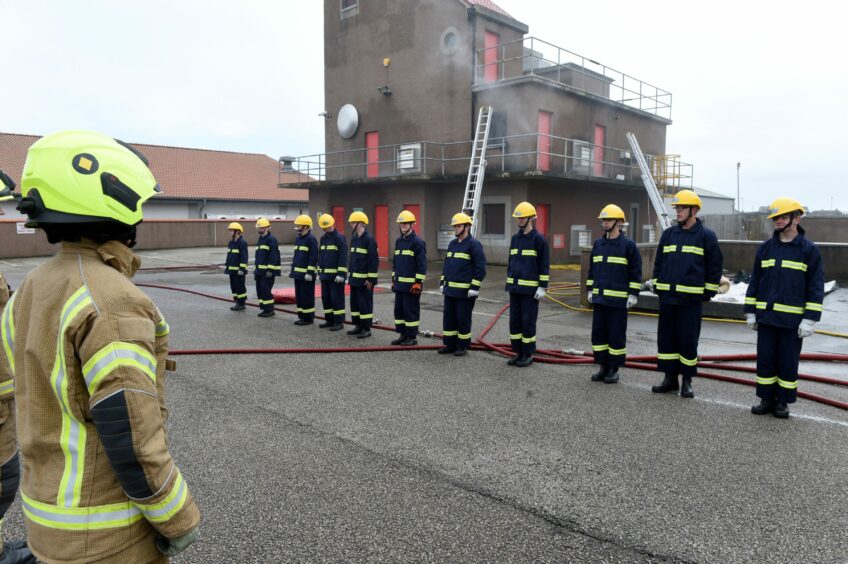 The class of Peterdeen 2019 pass out after taking part in a community fire programme in Aberdeenshire's largest town. Image: Kenny Elrick/DC Thomson.