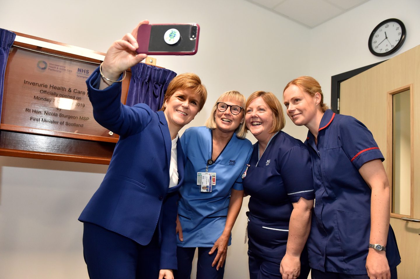 Former First Minister Nicola Sturgeon visited Inverurie Health and Social Care Hub, where the medical practice is based, in 2019. Image: Scott Baxter/ DC Thomson.