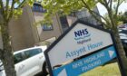 NHS Highland sign outside Assynt House in Inverness.