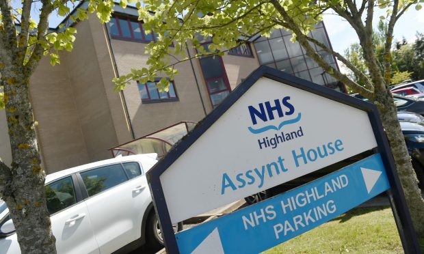 NHS Highland sign outside Assynt House in Inverness.