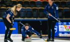 Rebecca Morrison in action at the Women's World Curling Championships.  Supplied by WCF.