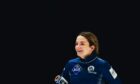 Aberdeen's Rebecca Morrison in action at the Women's World Curling Championships in Sweden. Supplied by WCF/Jeffrey Au.