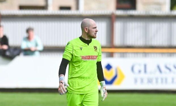 Huntly FC goalkeeper Fraser Hobday. Image: Scott Baxter.