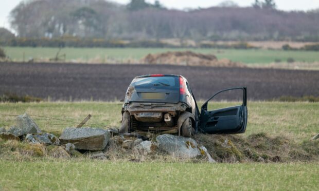 The one-car crash took place on the A98 Fraserburgh to New Pitsligo road. Image: Jasperimage.
