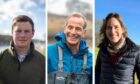 The three River Dee  ambassadors are Al Peake,  Robson Green and Dame Katherine Grainger. Image: Kim Cessford / River Dee Trust.