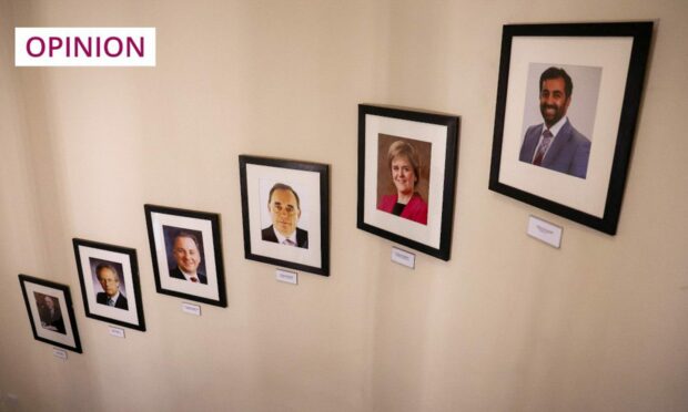 Portraits of first ministers past and present, displayed in Bute House (Image: Russell Cheyne/PA)