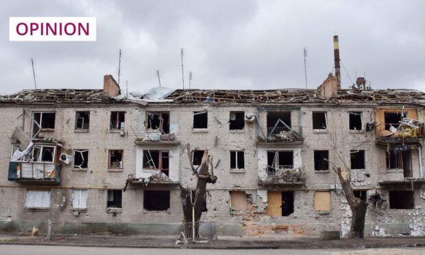 Serious damage to housing was caused by Russian shelling in Orikhiv, Ukraine (Image: Andriy Andriyenko/SOPA Images/Shutterstock)