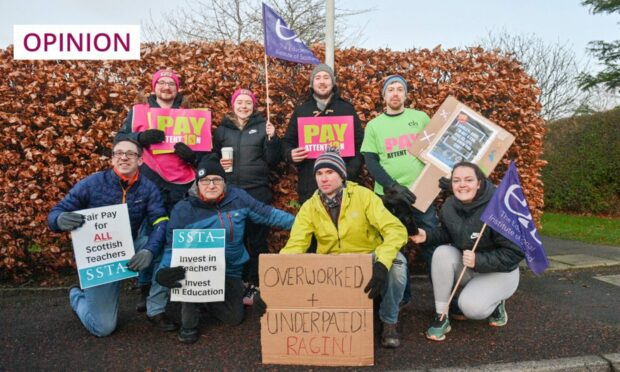 Teachers in Moray during strike action earlier this year (Image: Jason Hedges/DC Thomson)