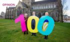 Susan Forrest, Billy Watson and Gemma McAndrew of SAMH outside Paisley Abbey for the charity's centenary celebration (Image: Chris Watt Photography/SAMH)