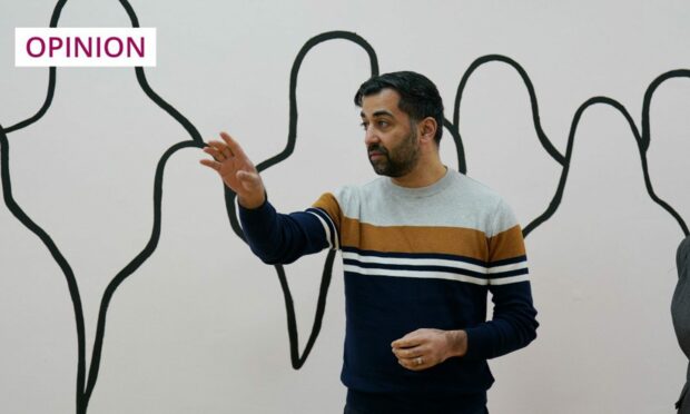 SNP leadership candidate Humza Yousaf during a visit to Creative Stirling (Image: Andrew Milligan/PA)