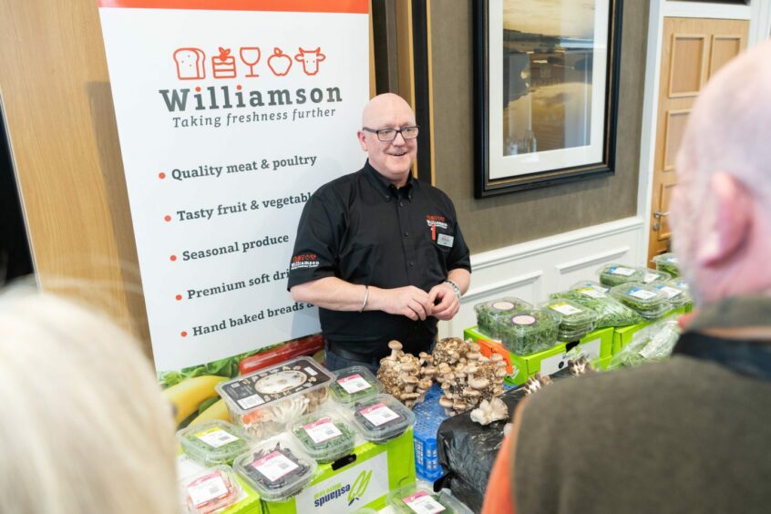 Williamson trade day in Inverness with produce on table