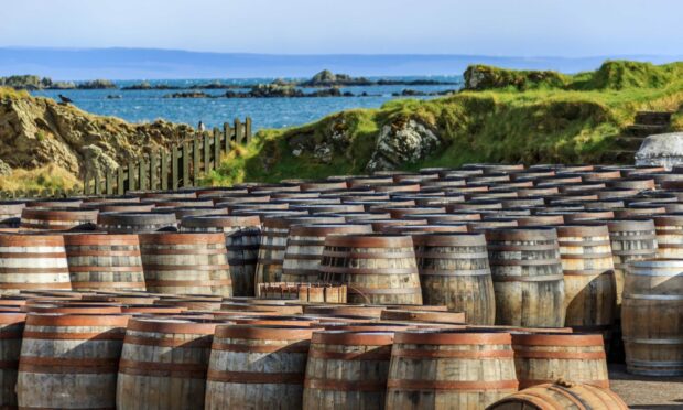 Whisky barrels on Islay.