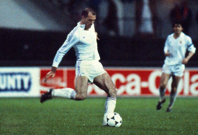 Real Madrid's John Metgod playing against Aberdeen in the 1983 European Cup Winners' Cup final. Image: Shutterstock