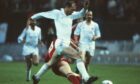 Real Madrid's John Metgod being tackled by Aberdeen's Eric Black in the 1983 European Cup Winners' Cup final. Image: Shutterstock.