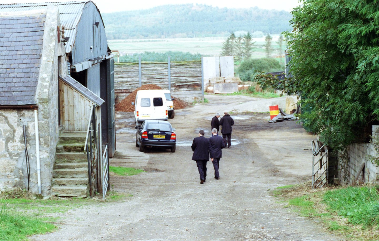 Police activity at Hector Dick's house near Elgin during the Arlene Fraser investigation. 