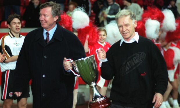 Sir Alex Ferguson, left, and Teddy Scott - who will both be awarded belated European Cup Winners' Cup medals.