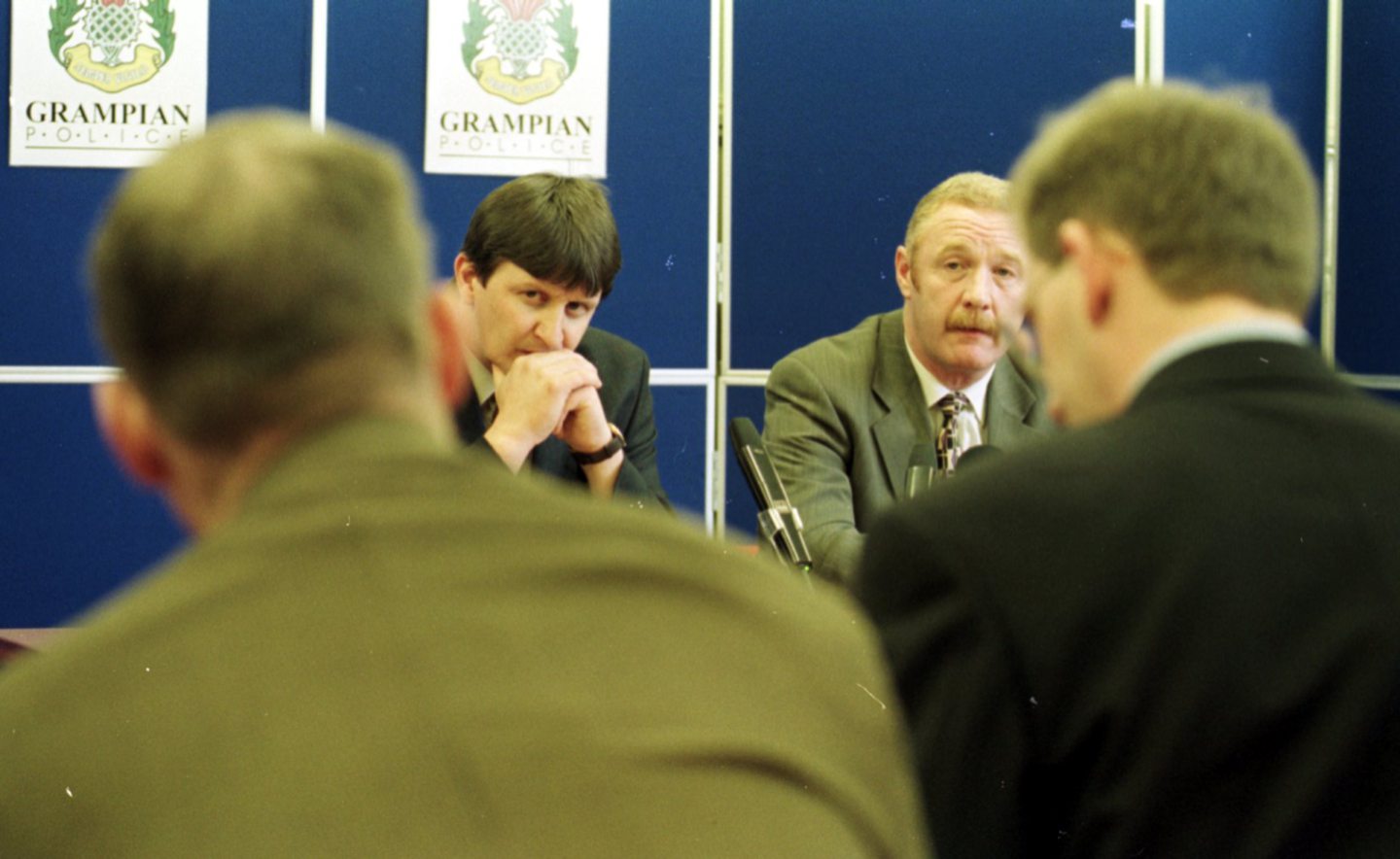 DCI Peter Simpson, right, and Alan Smith at a press conference during the Arlene Fraser investigation