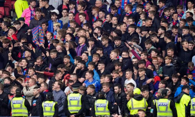Inverness Caledonian Thistle fans at Hampden for the Scottish Cup semi-final win against Falkirk. Image: Shutterstock.