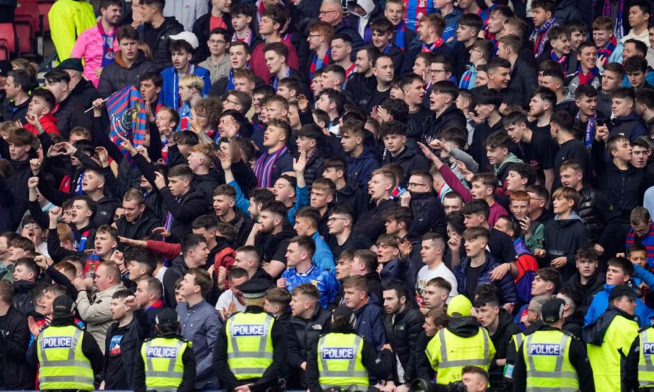 Inverness Caledonian Thistle fans singing at Hampden.