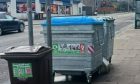 Communal bin on King Street, Aberdeen.