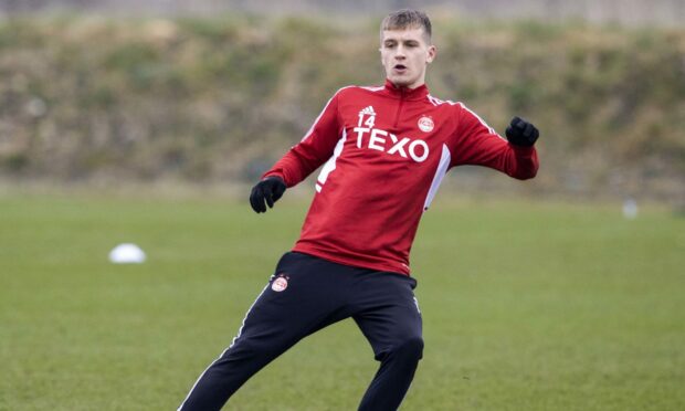 Patrik Myslovic during an Aberdeen training session at Cormack Park.  Image: SNS.