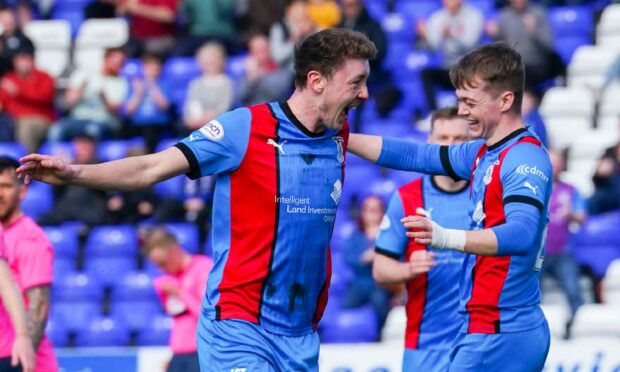 ICT star Nathan Shaw, left, is on nine goals this season with at least three more games to go. Image: Simon Wootton/SNS Group