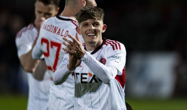 Leighton Clarkson during his loan spell at Aberdeen. He has now returned permanently. Image: SNS.