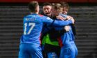Celebration time for Inverness after Billy Mckay's winner.  Image: Craig Foy/SNS Group