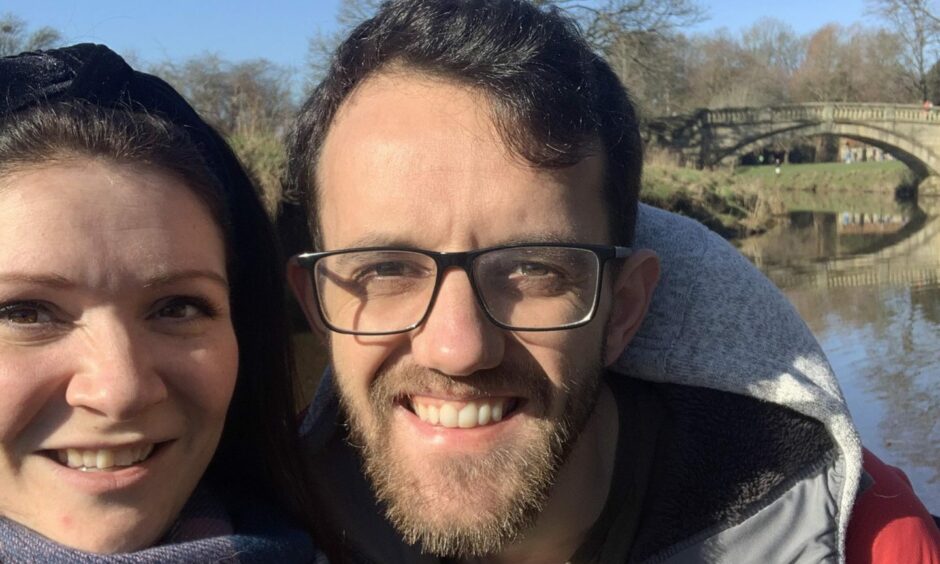 Marelle Sturrock with fiance David Yates who is wanted in connection with her death.