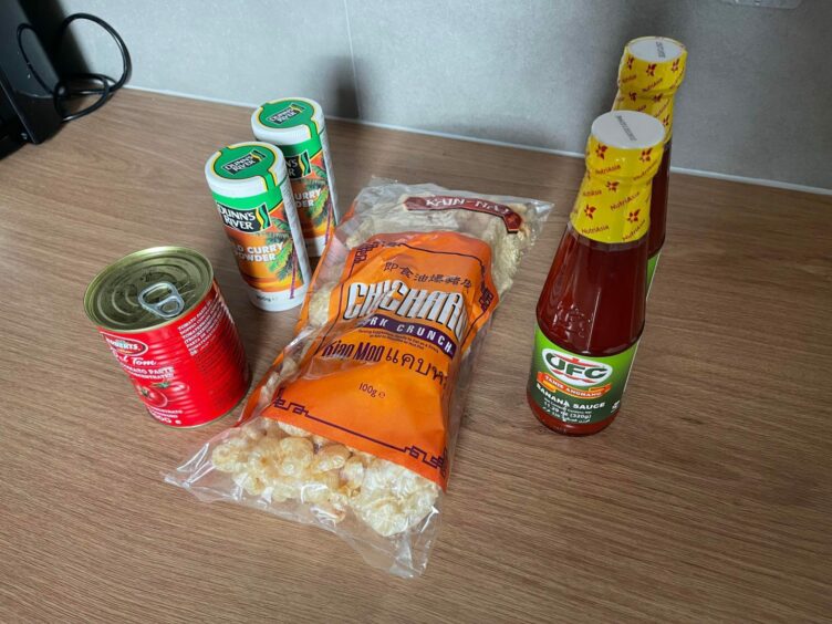 The contents of the Too Good To Go bag from Victory Global Food Store