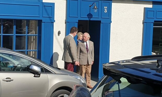 King Charles was seen leaving the soon to be opened Fish Shop in Ballater. Image: Graeme Eldred.