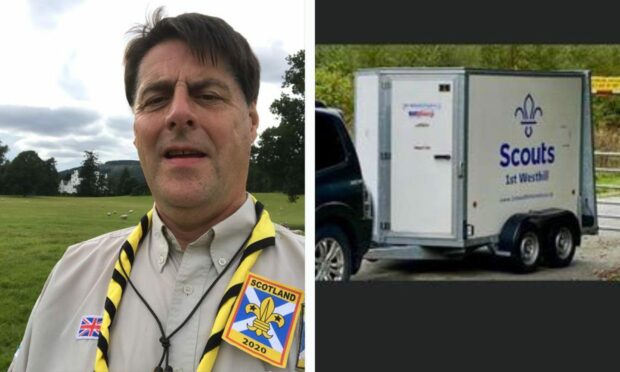 Westhill Scout leader Chris Pinnell was shocked after thieves made off with the unique trailer. Image: Chris Pinnell.