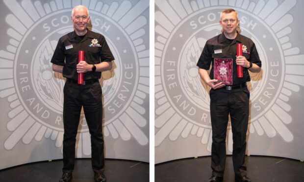 Michael Reemer and John Cairns are now firefighters in Aberdeen. Image: Scottish Fire and Rescue Service.